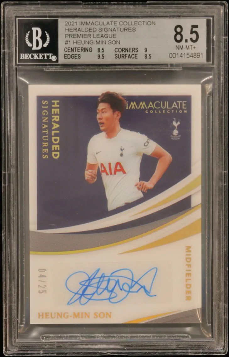 Heung-Min Son BGS 8.5 Immaculate Collection Heralded Signatures Premier League, BGS 8.5