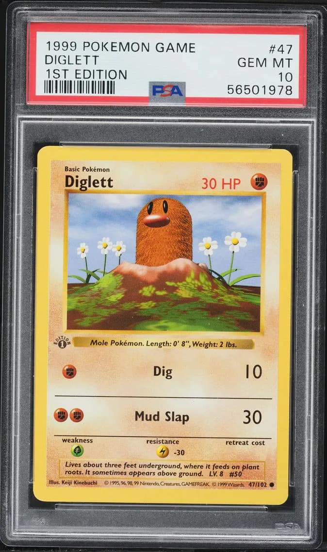 Diglett 1st Edition, PSA 10