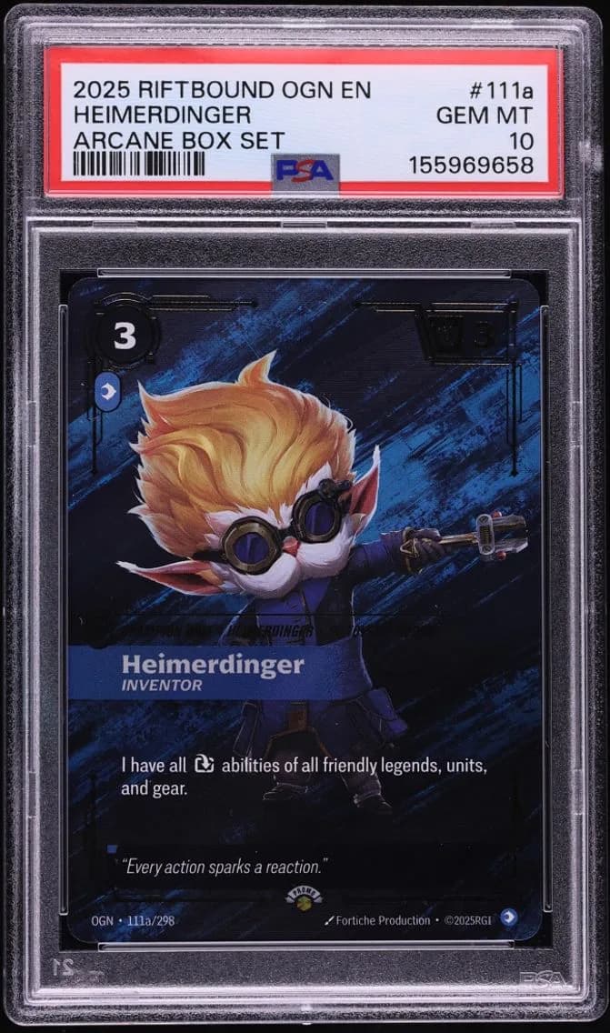 Riftbound: League Of Legends Ogn-Origins Arcane Box Set Heimerdinger GEM MINT, PSA 10