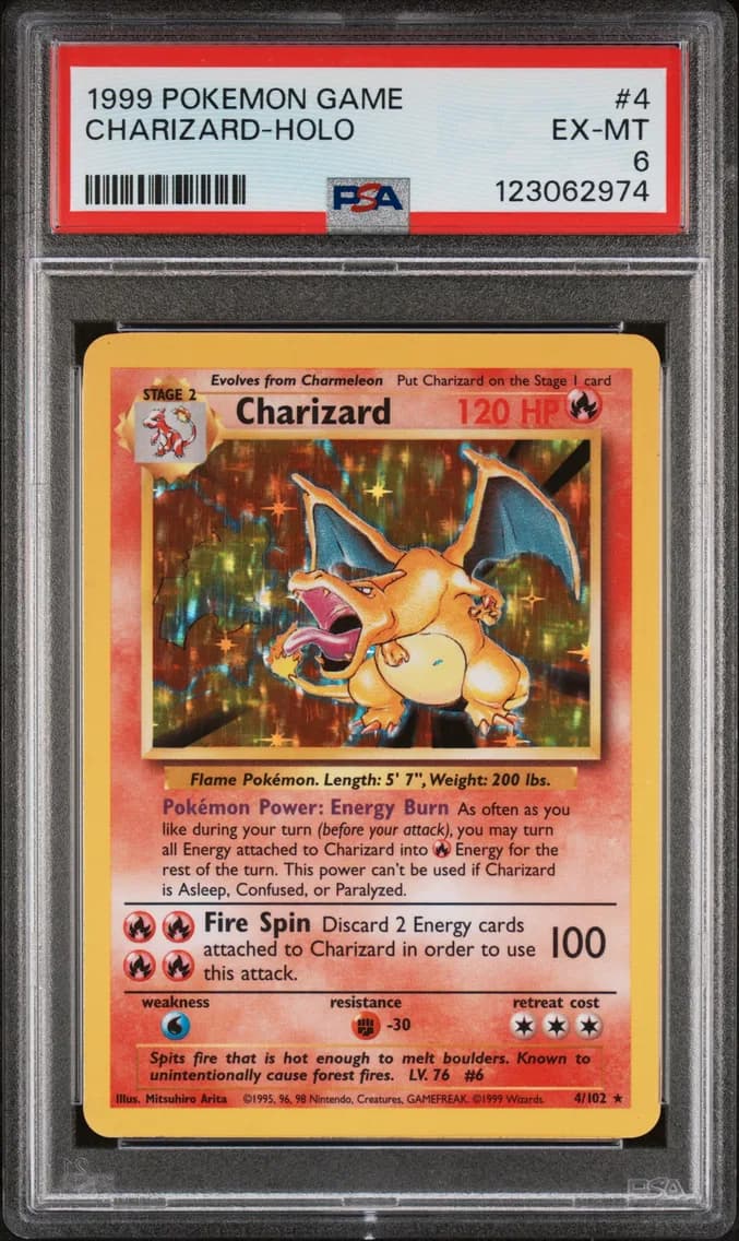 Charizard-Holo, PSA 6