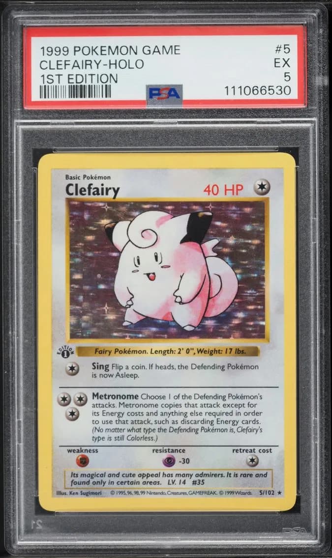 Clefairy-Holo 1st Edition, PSA 5