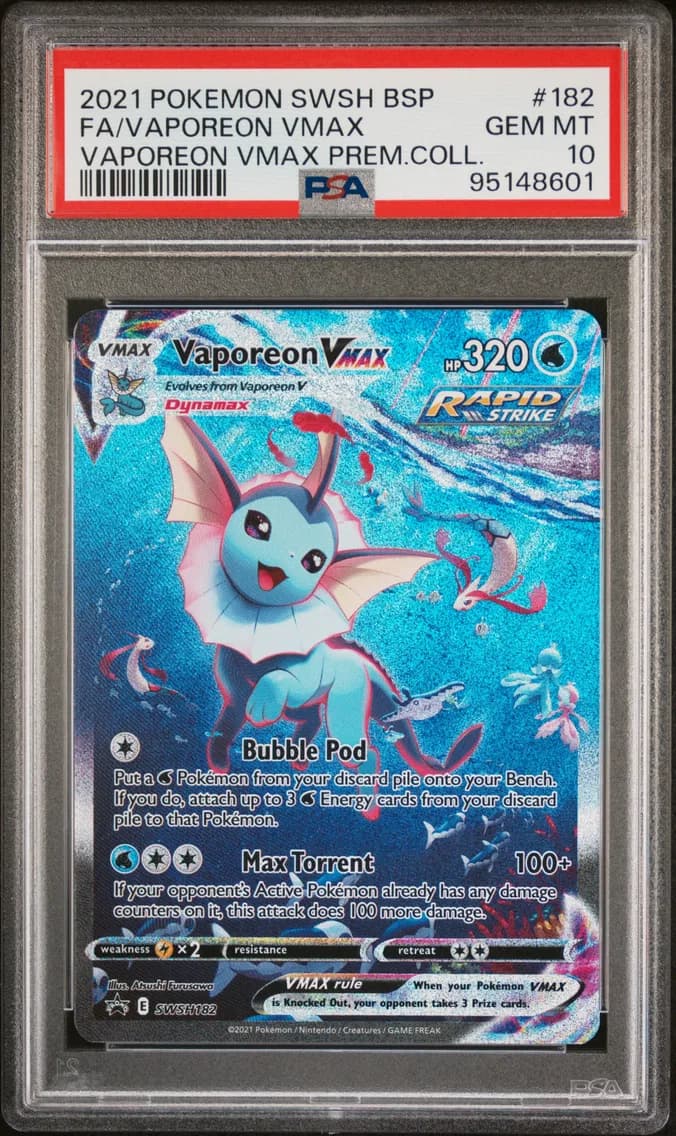 Full Art/Vaporeon Vmax, PSA 10