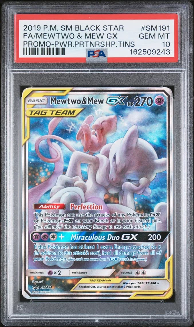 Full Art/Mewtwo & Mew GX, PSA 10