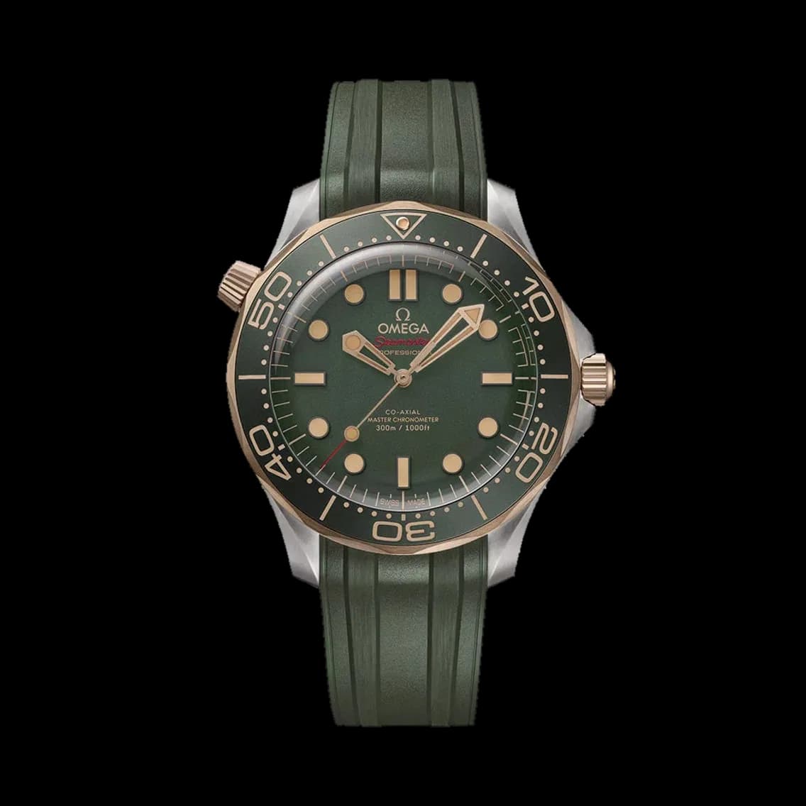 Omega Seamaster Diver 300M - Titanium Bronze Gold - Rubber Strap, WRISTCHECK 10