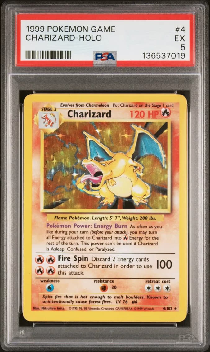 Charizard-Holo, PSA 5
