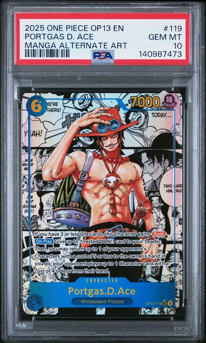 Portgas D. Ace Manga Alternate Art, PSA 10