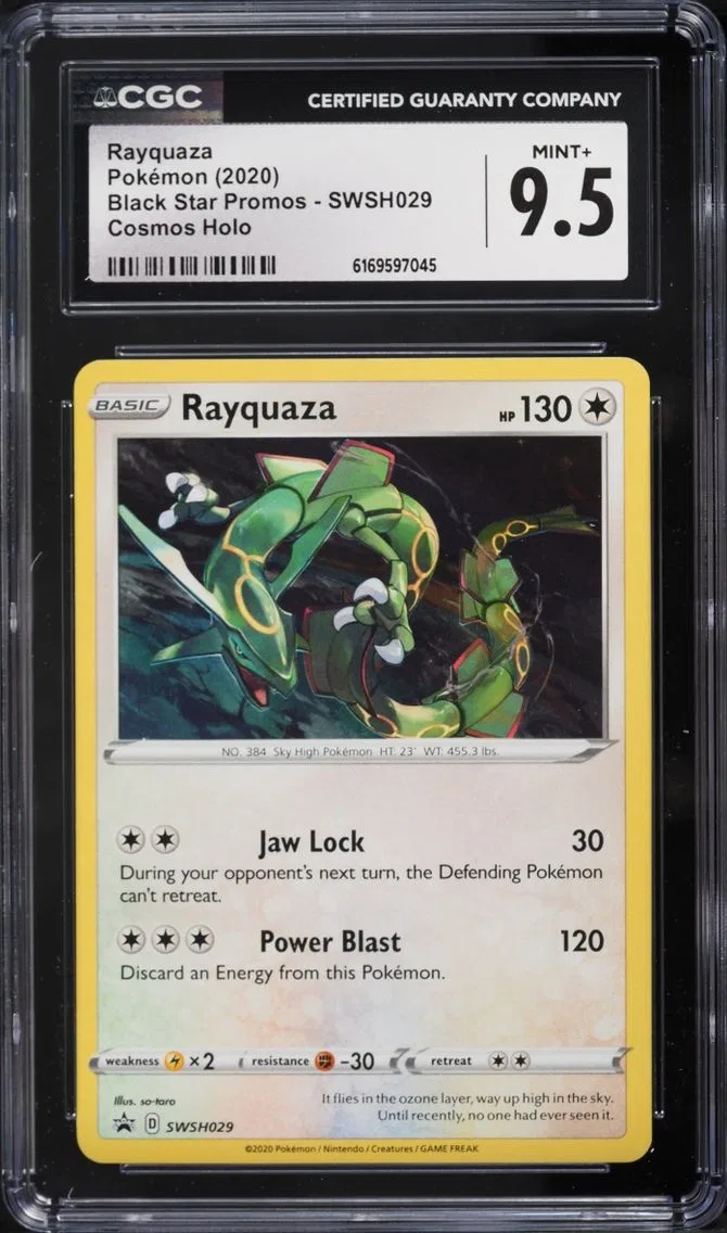 Pokemon Sword & Shield Promo Cosmos Holo Rayquaza #SWSH029, CGC 9.5