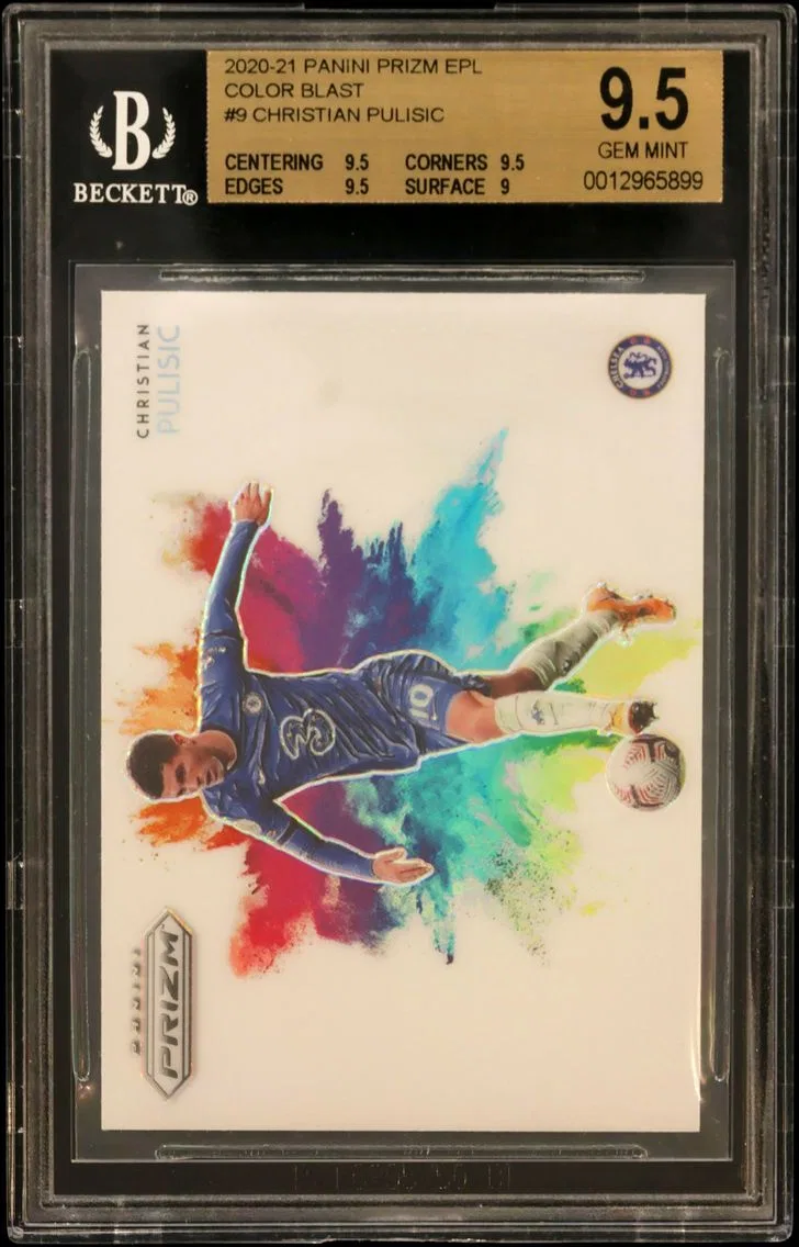 Christian Pulisic BGS 9.5 Panini Prizm English Premier League Color Blast, BGS 9.5