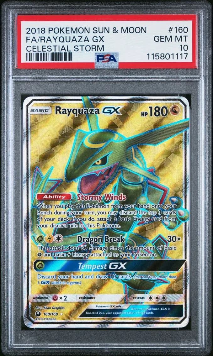 Full Art/Rayquaza GX, PSA 10