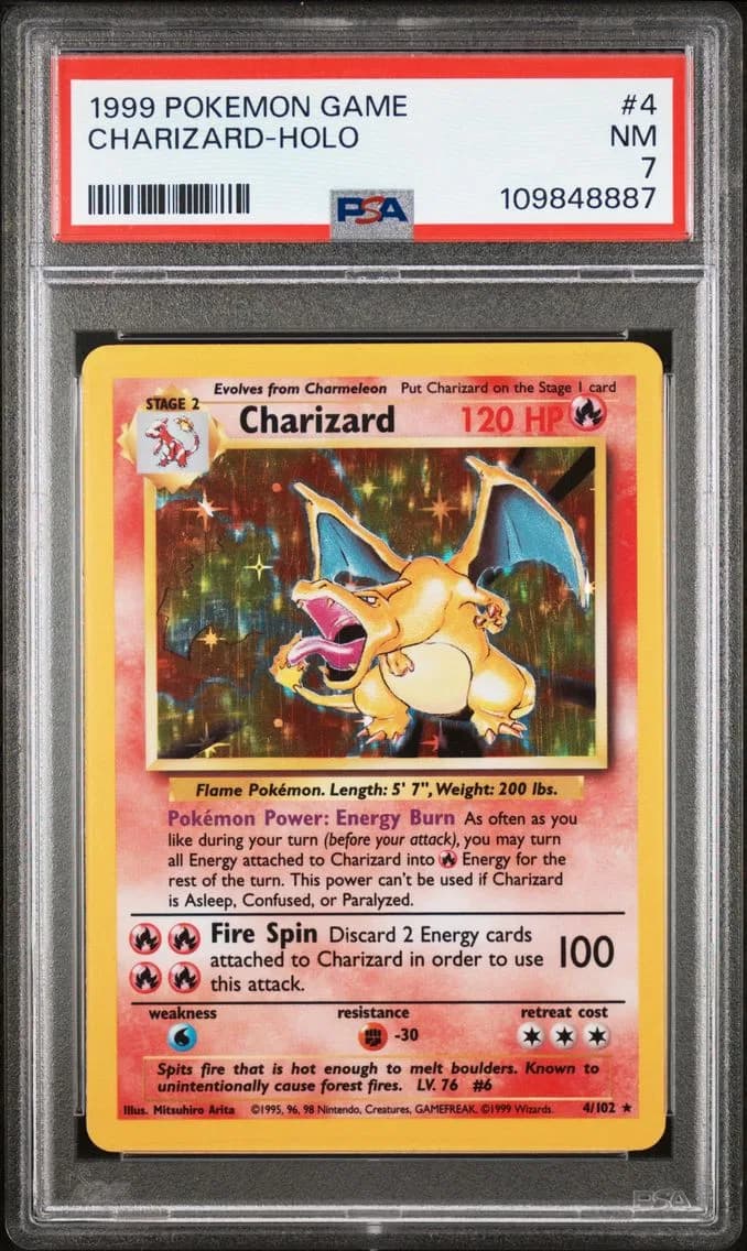 CHARIZARD-HOLO, PSA 7