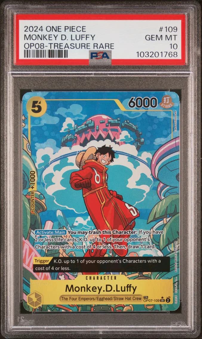 Monkey D. Luffy Treasure Rare, PSA 10