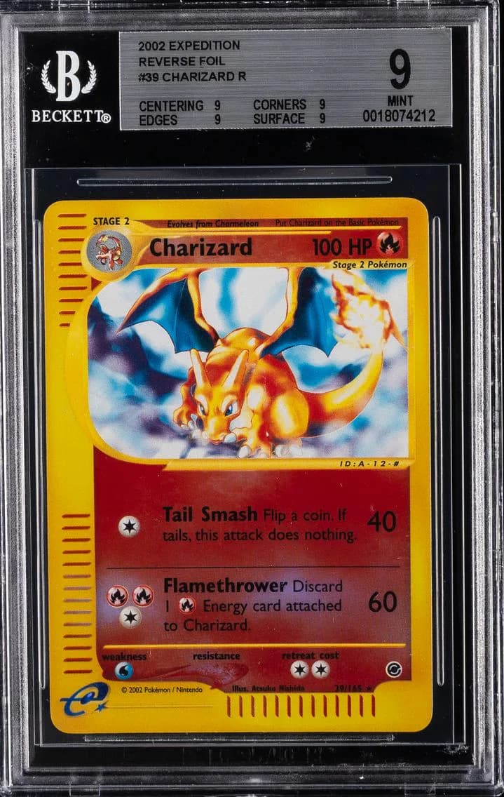 Charizard-Reverse Foil BGS 9 Expedition Pokemon, BGS 9