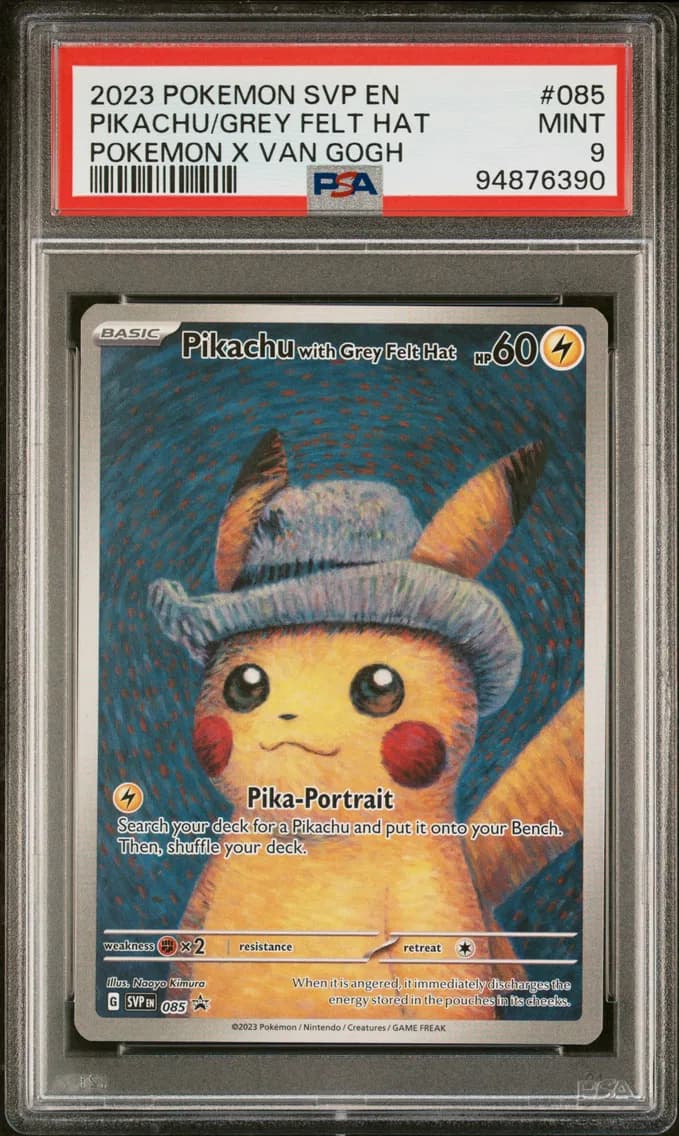 Pikachu With Grey Felt Hat, PSA 9