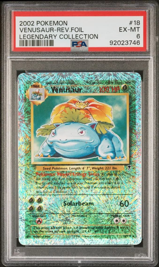 Venusaur-Reverse Foil, PSA 6