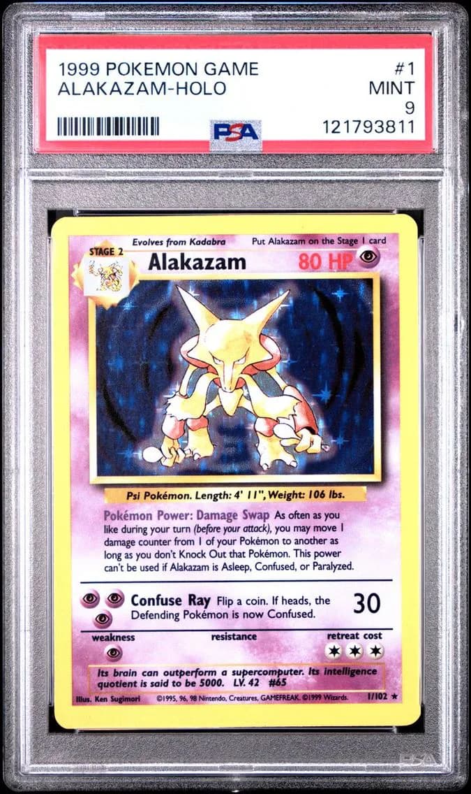 ALAKAZAM-HOLO, PSA 9