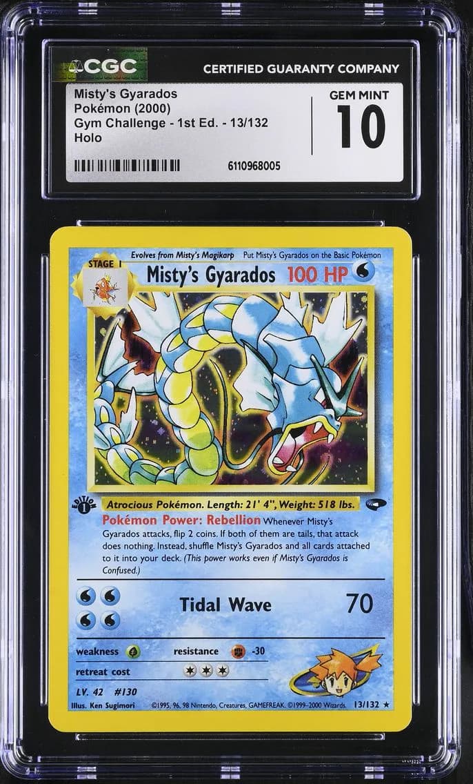 Gym Challenge - 1st Edition - English Misty's Gyarados Rare Holo, CGC 10