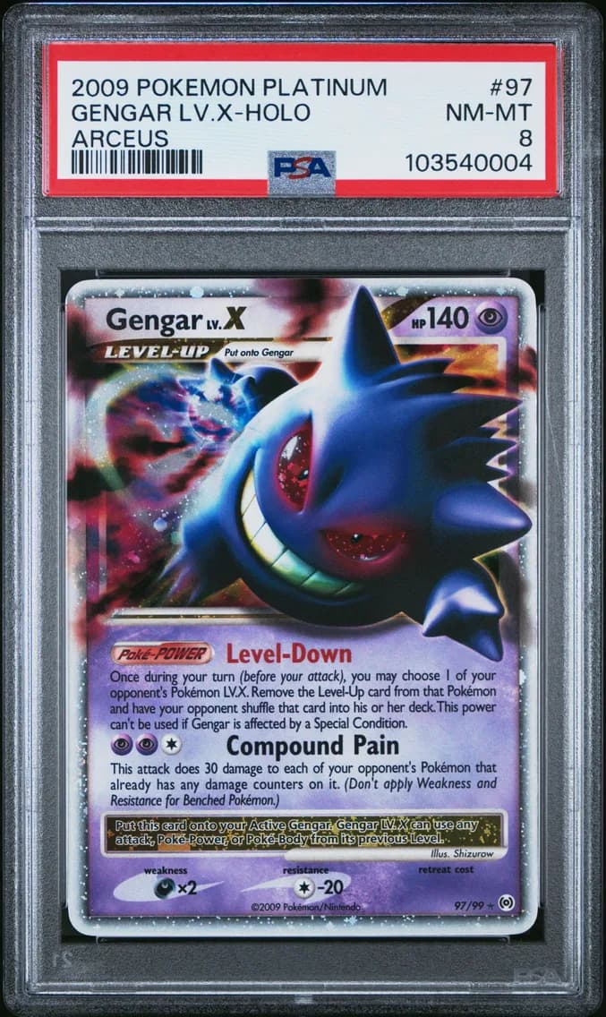 Gengar LV.X-Holo, PSA 8