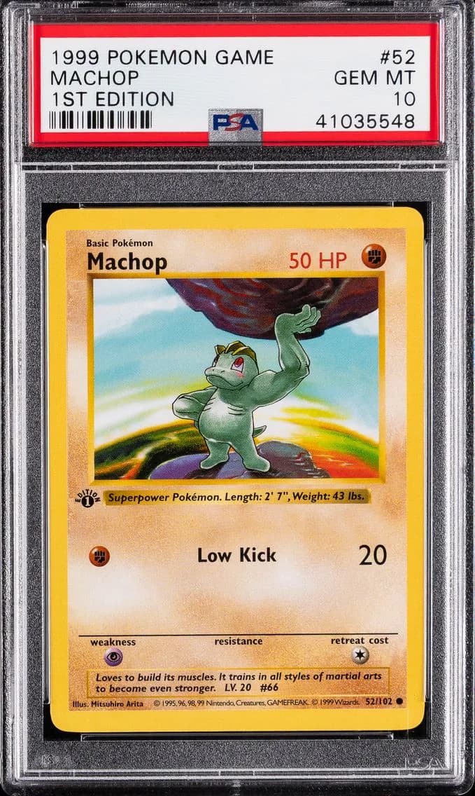 Machop 1st Edition, PSA 10