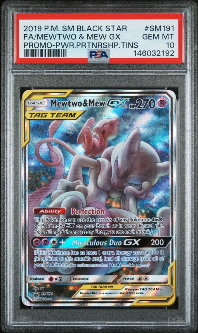 Full Art/Mewtwo & Mew GX, PSA 10