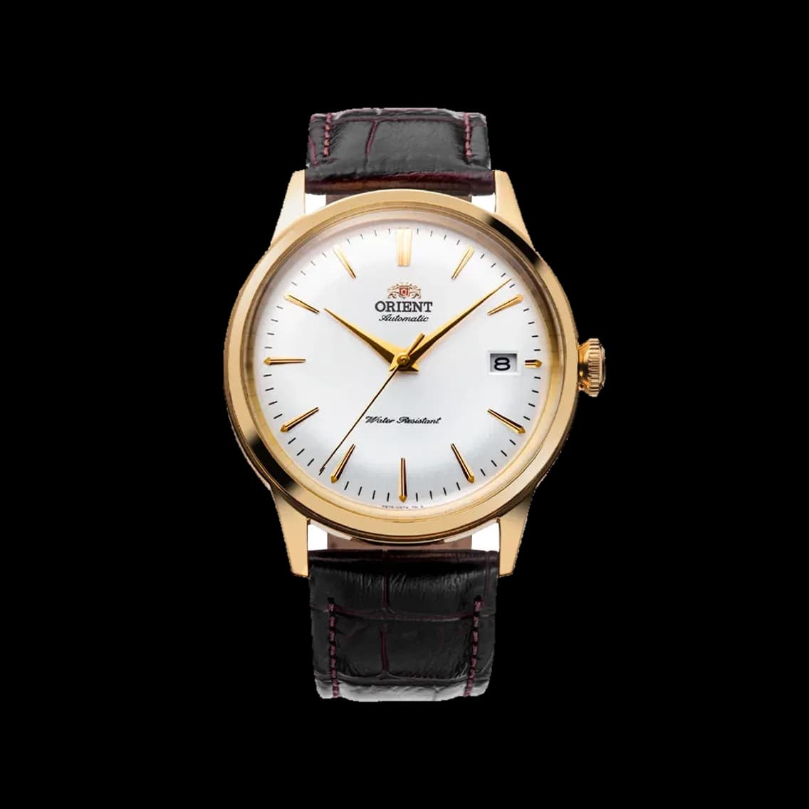 Orient Bambino Version 7 Gold-Tone 38mm (2024 Update) - White on Leather Strap, TEDDY BALDASSARRE 10