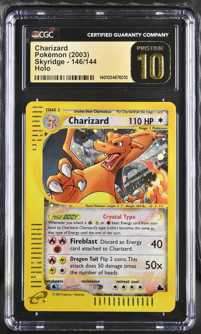 Skyridge - English Charizard Secret Rare Holo, CGC Pristine 10