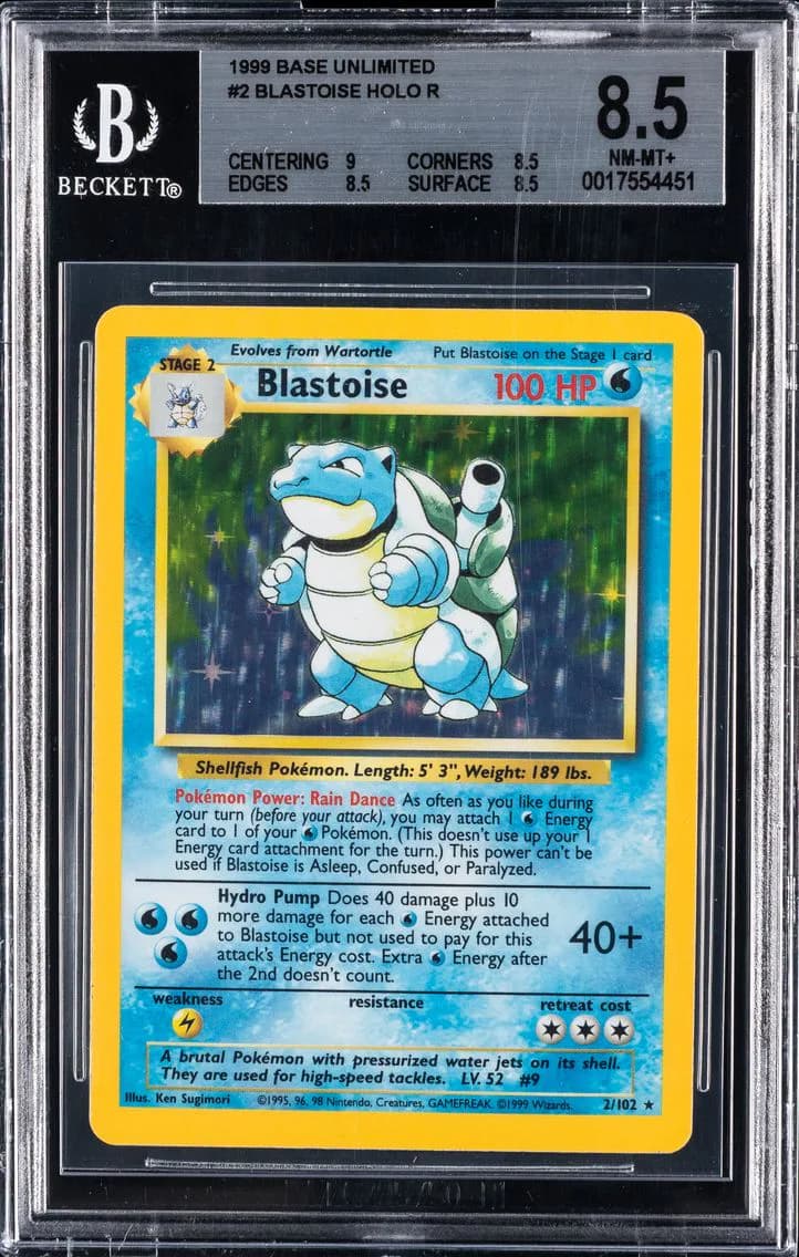Blastoise-Holo BGS 8.5 Game Pokemon, BGS 8.5
