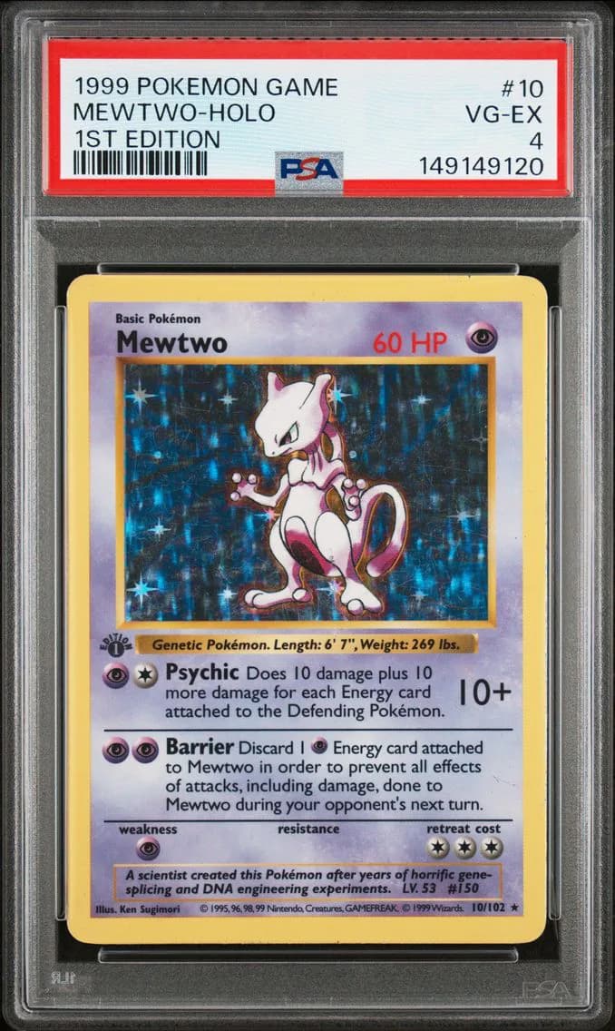 Mewtwo-Holo 1st Edition, PSA 4