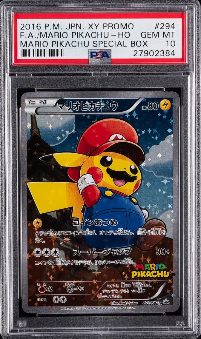 Full Art/Mario Pikachu, PSA 10
