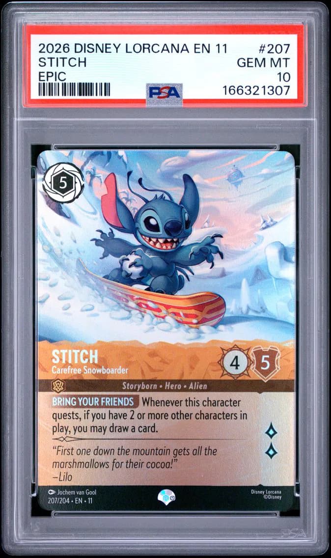 Stitch - Carefree Snowboarder, PSA 10
