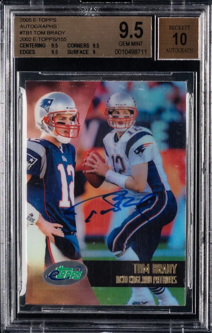 Tom Brady 2002 eTopps/155 BGS 9.5 eTopps Autographs Football, BGS 9.5