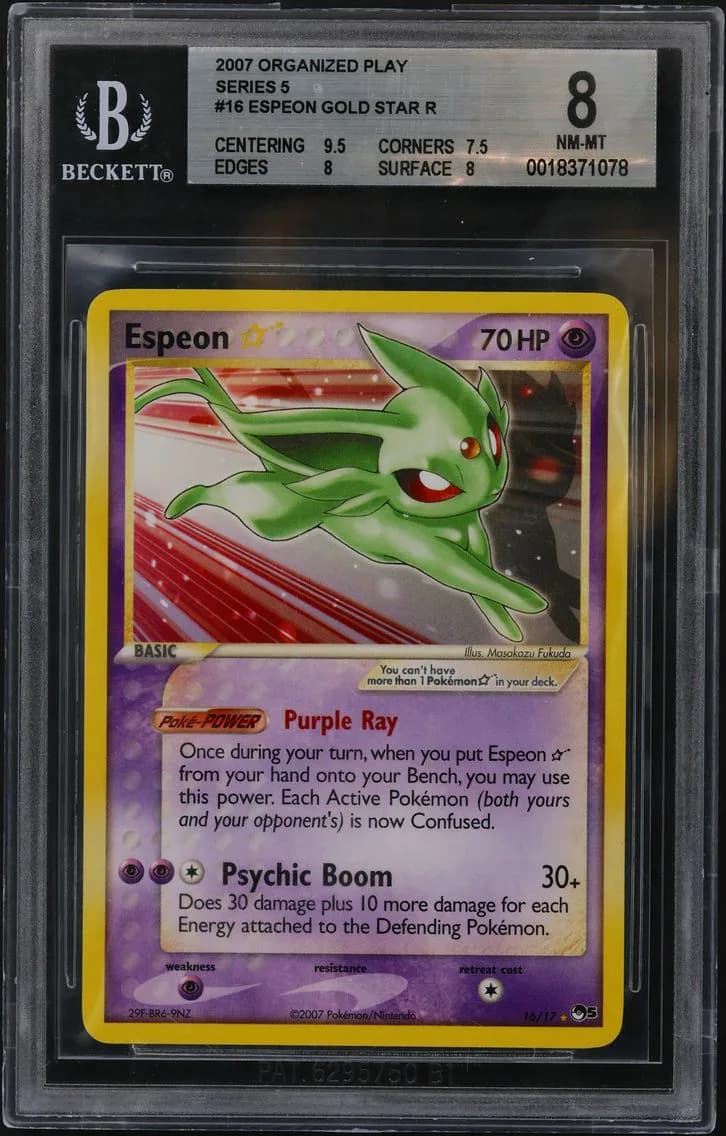Espeon Gold Star R BGS 8 Organized Play Series 5, BGS 8