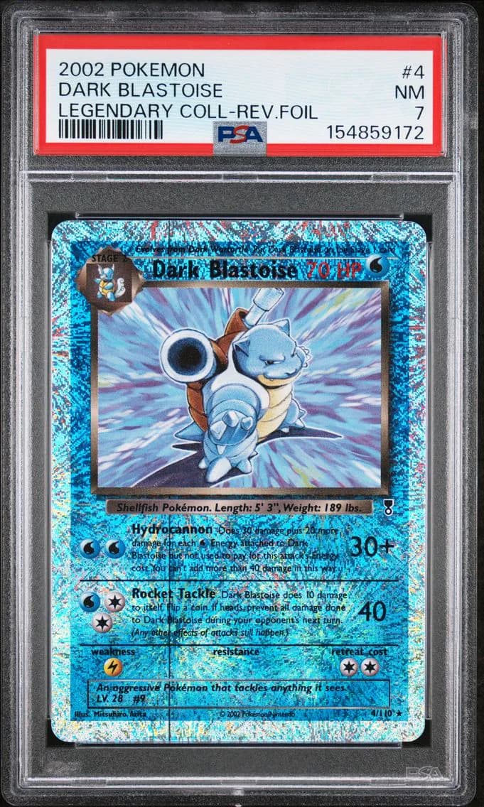 Dark Blastoise-Reverse Foil, PSA 7