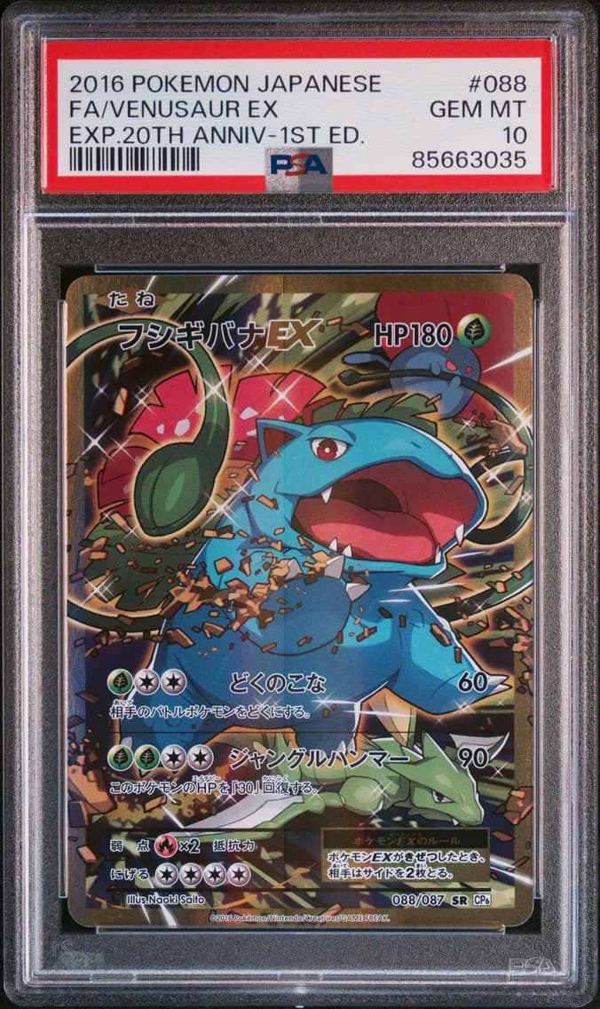 Full Art/Venusaur EX 1st Edition, PSA 10