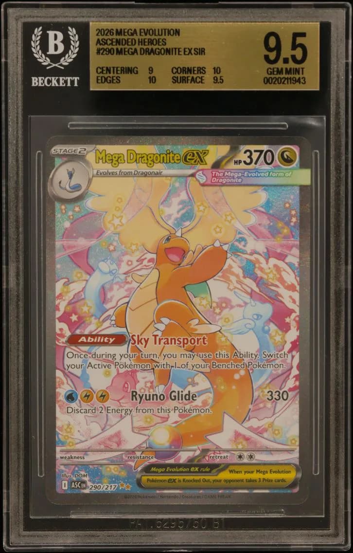 Mega Dragonite ex SIR BGS 9.5 TCG Mega Evolution Ascended Heroes, BGS 9.5