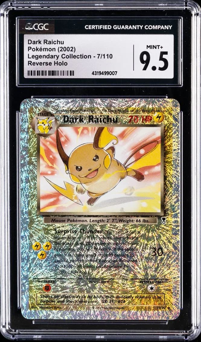 Dark Raichu-Reverse Foil, CGC 9.5