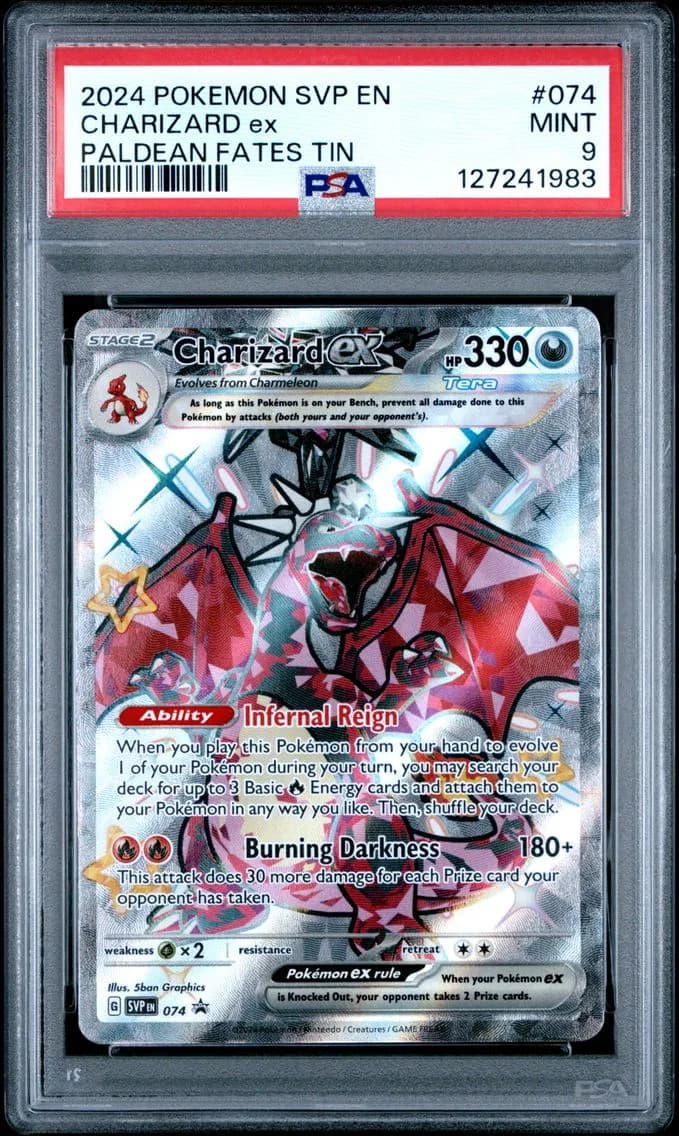 Charizard EX, PSA 9