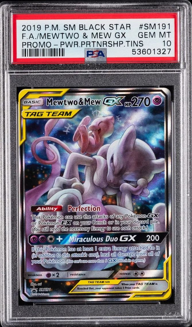 Full Art/Mewtwo & Mew GX, PSA 10