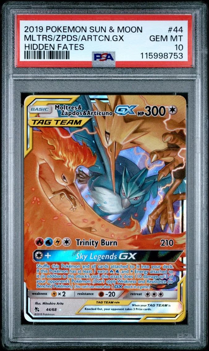 Moltres & Zapdos & Articuno GX, PSA 10