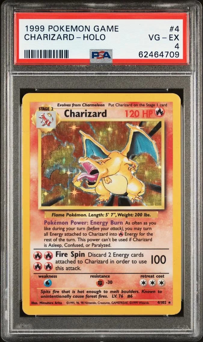 Charizard-Holo, PSA 4