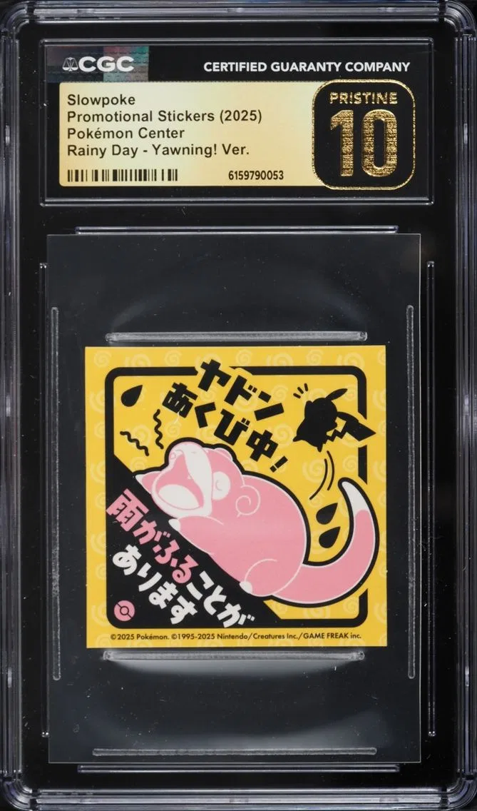 Pokemon Japanese Promo Stickers Center Rainy Day Yawning! Version Slowpoke, CGC Pristine 10