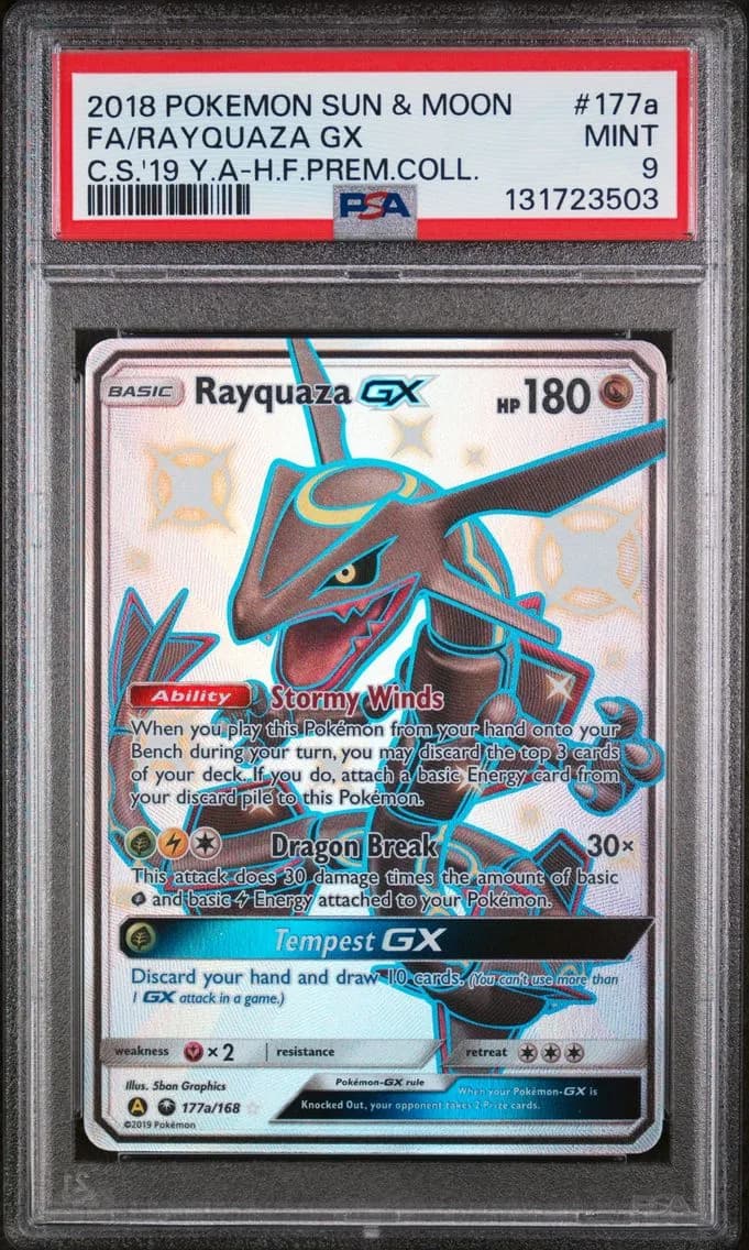 Full Art/Rayquaza GX, PSA 9