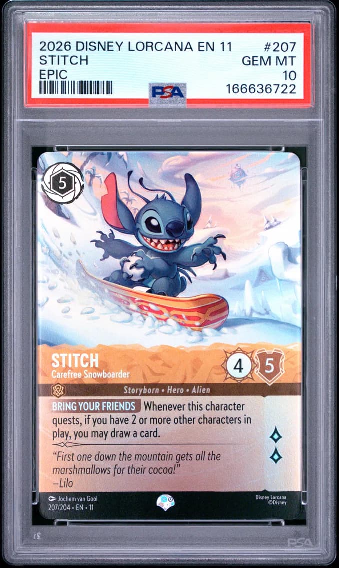 Stitch - Carefree Snowboarder, PSA 10