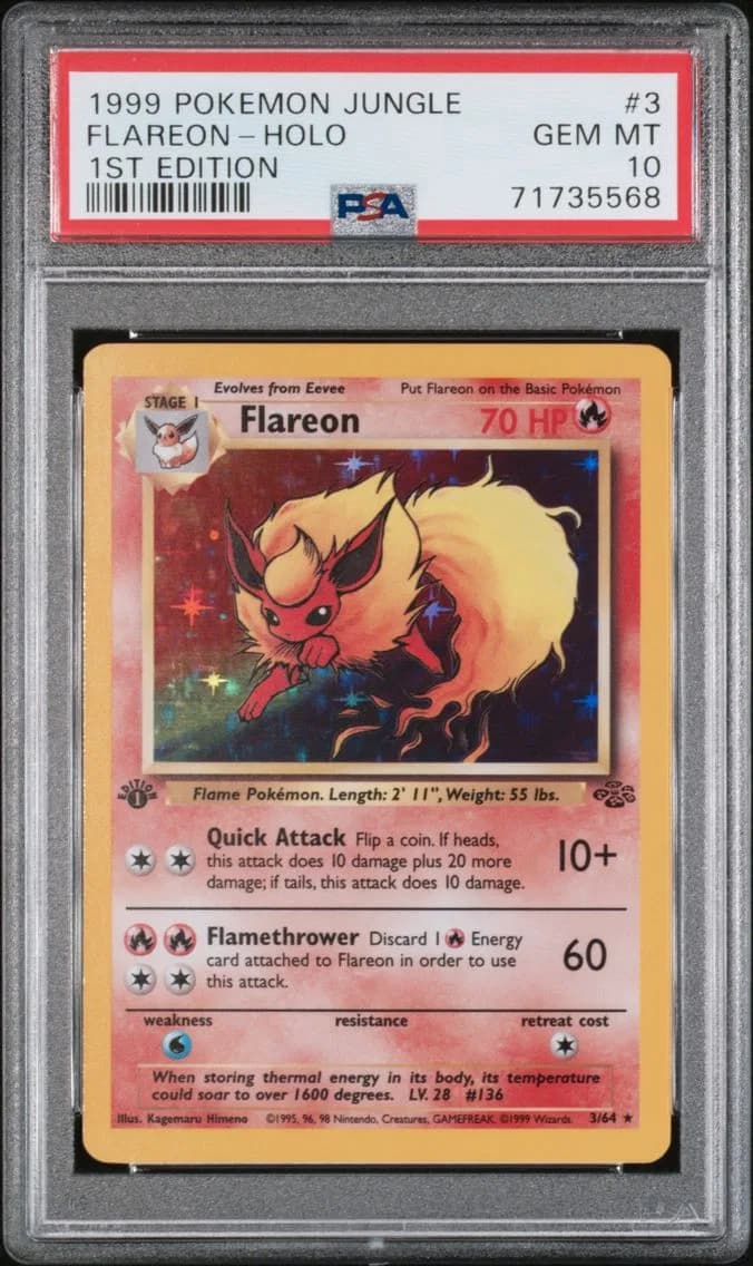Flareon-Holo 1st Edition, PSA 10