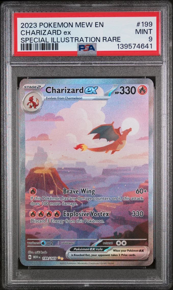 Charizard EX, PSA 9