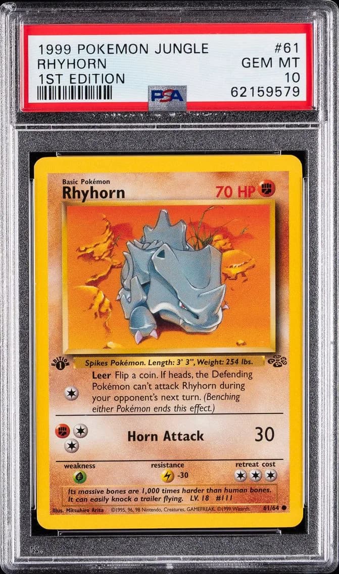 Rhyhorn 1st Edition, PSA 10