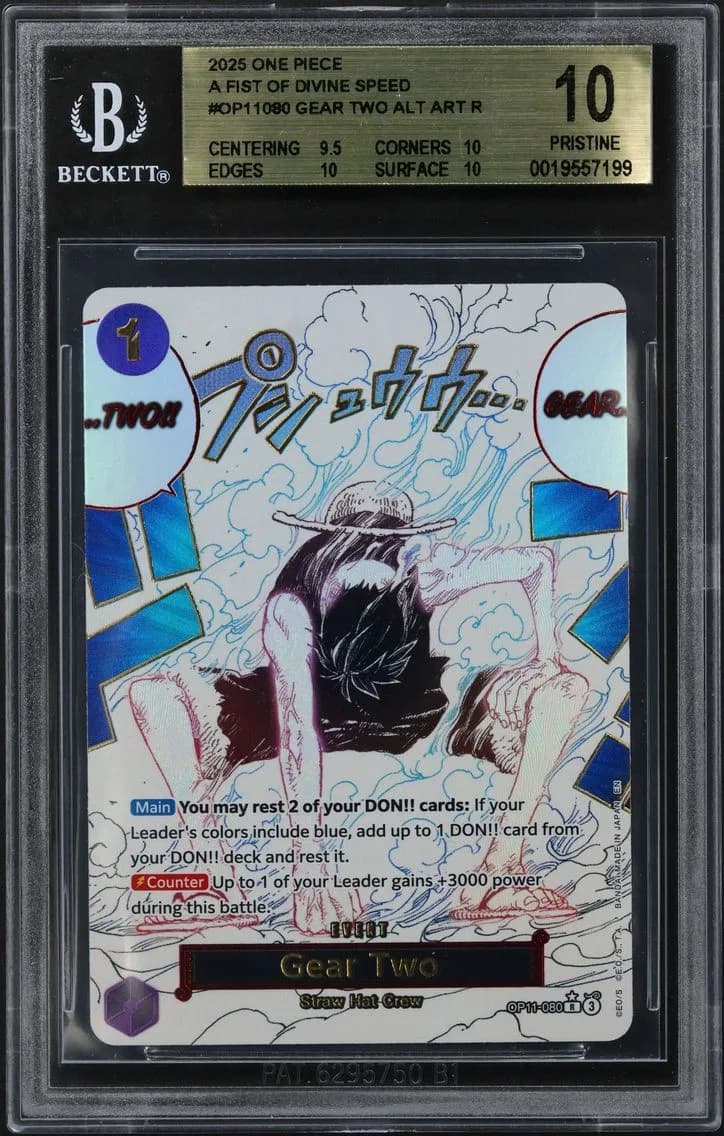 Gear Two ALT ART R BGS 10 One Piece Card Game A Fist of Divine Speed, BGS 10