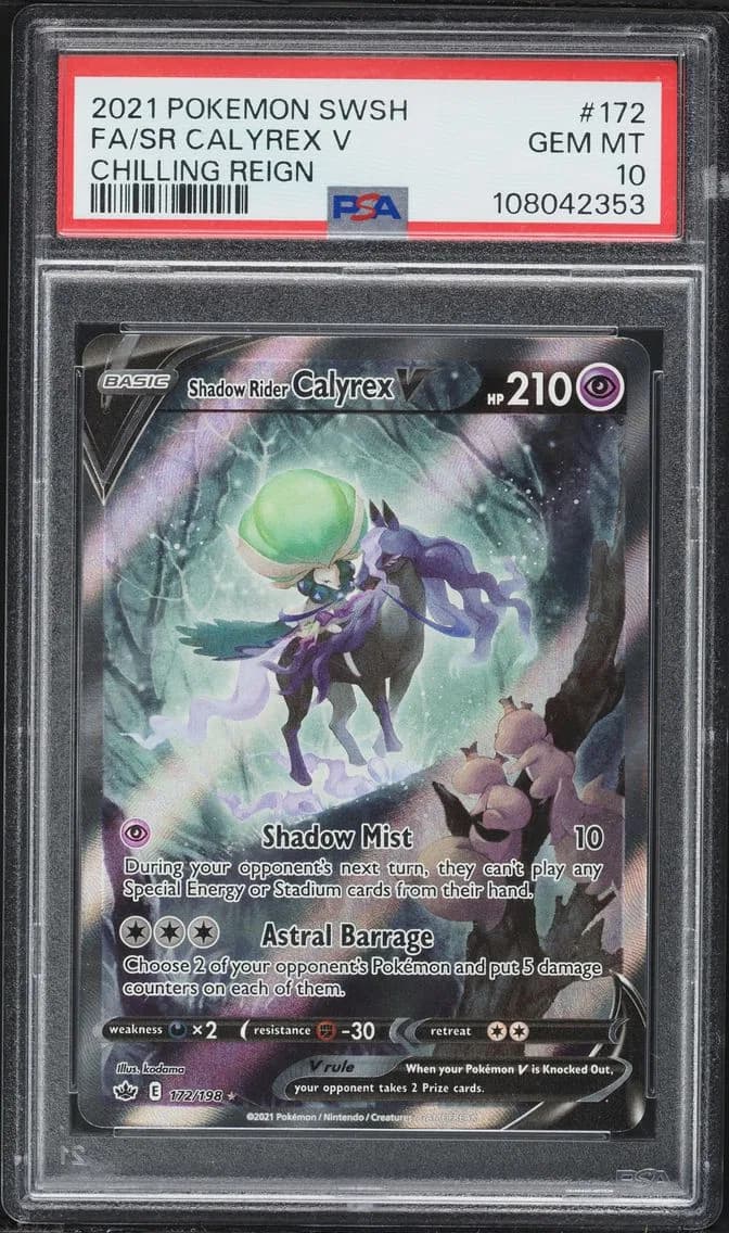 Full Art/Shadow Rider Calyrex V, PSA 10