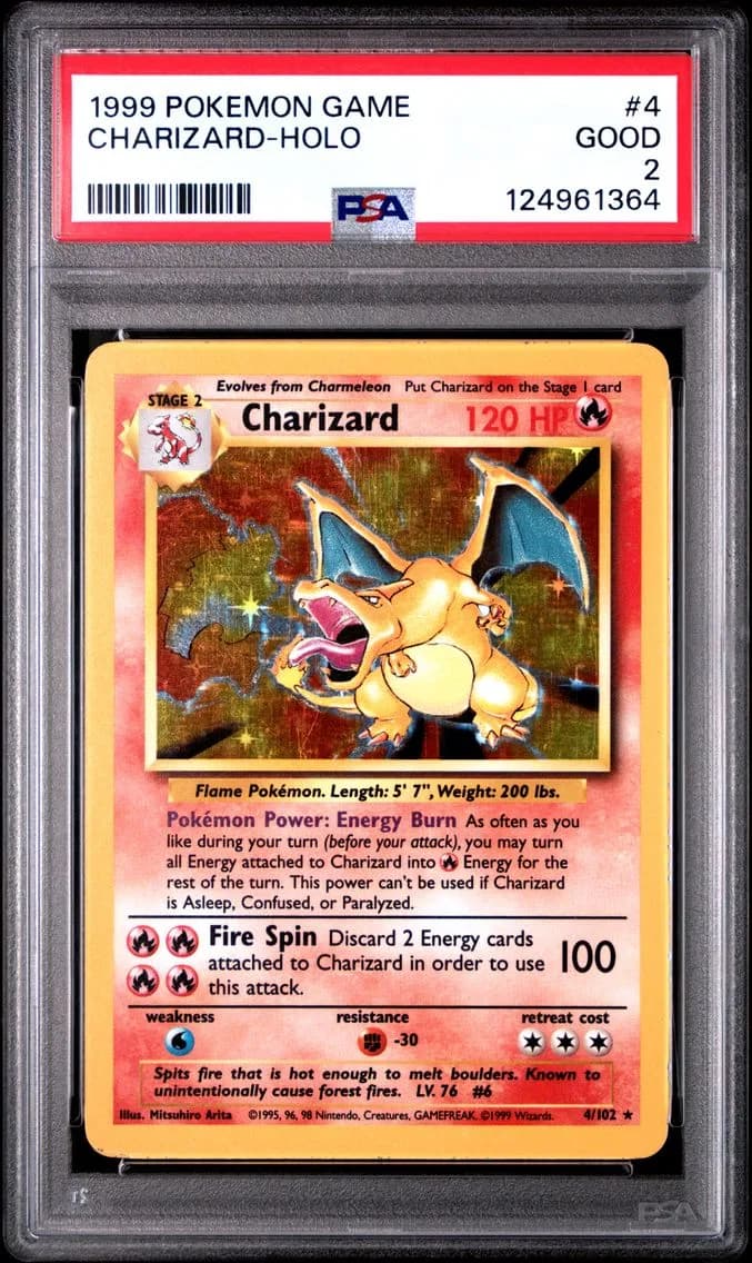 Charizard-Holo, PSA 2