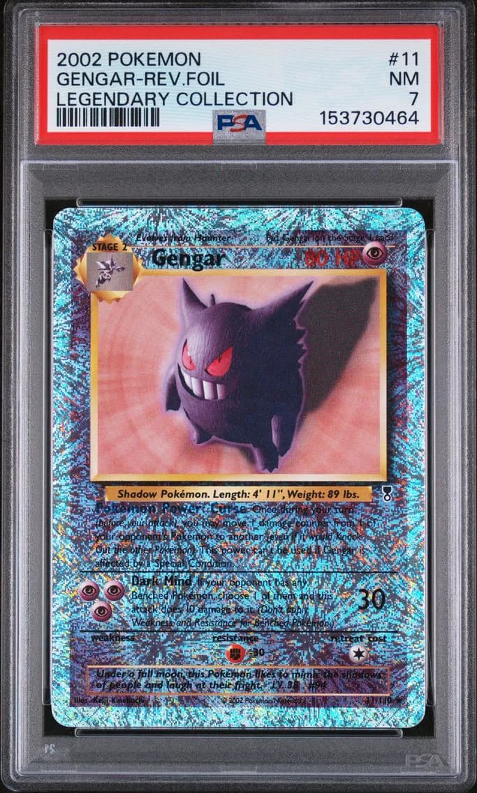Gengar-Reverse Foil, PSA 7