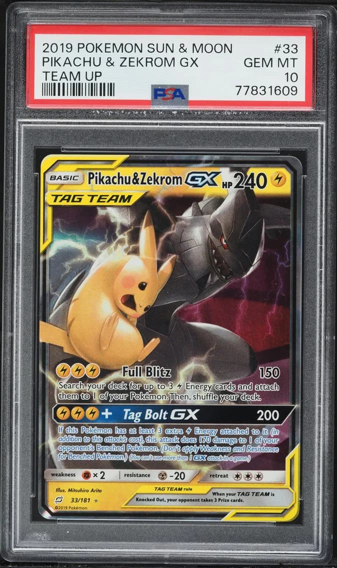 Pikachu & Zekrom GX, PSA 10